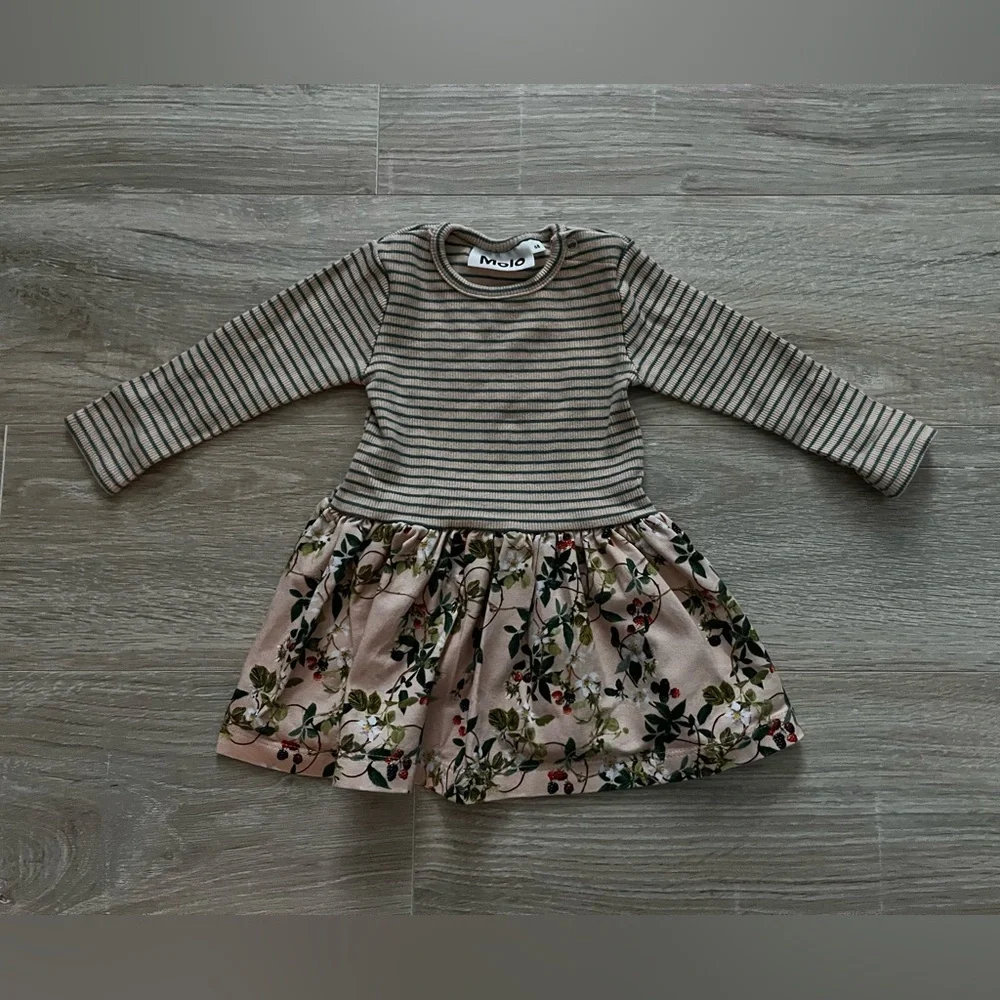 Molo Baby Carel Bramble Rose Long Sleeve Dress - Size 6m (68) - Picture 2 of 7
